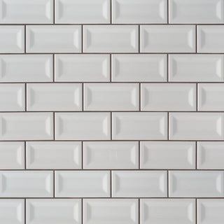 Light Gray - 3x6 Glaze Solid-Color Glossy Inverted Beveled Ceramic Tile