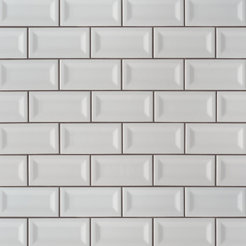 3x6 Glaze Solid-Color Glossy Inverted Beveled Ceramic Tile