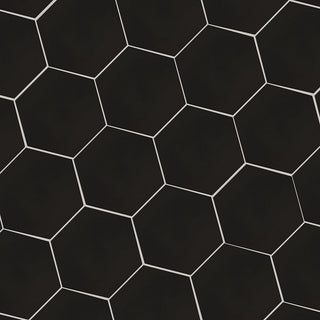 Matte Black - 9x10 Hexley Hexagon Solid-Color Matte Smooth Ceramic Tile
