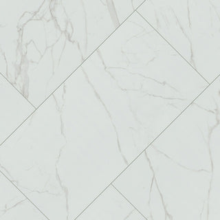 White Taupe - 12x24 Kaya Marble-Look Matte Smooth Porcelain Tile