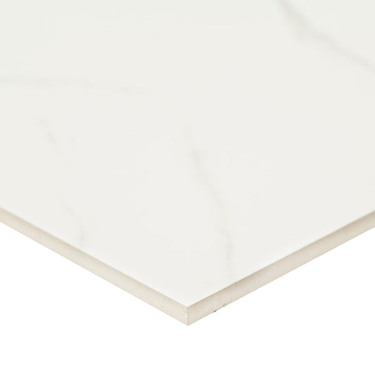 White Taupe - 24x24 Kaya Marble-Look Matte Smooth Porcelain Tile