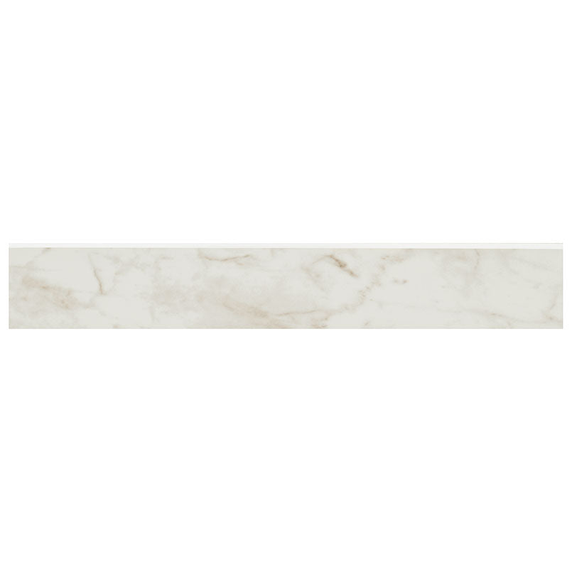 3x24 Kaya Bullnose Marble-Look Polished Smooth Porcelain Tile