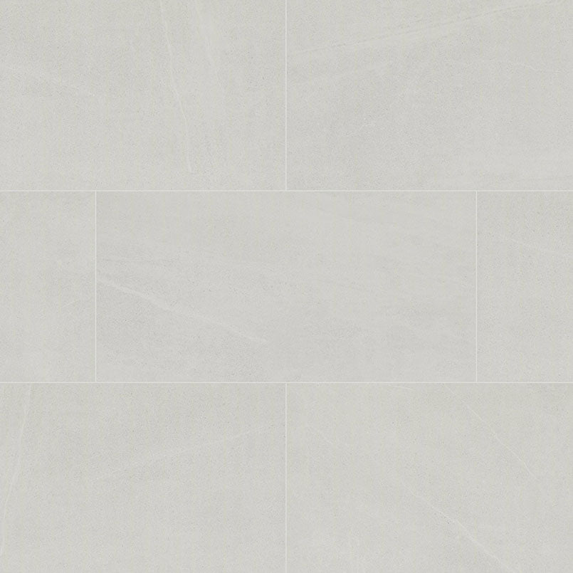 12x24 Maven Stone-Look Matte Smooth Porcelain Tile Pale Grey