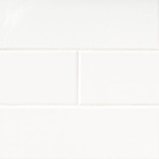Bright White - 4x16 Metro Solid-Color Glossy Smooth Ceramic Tile
