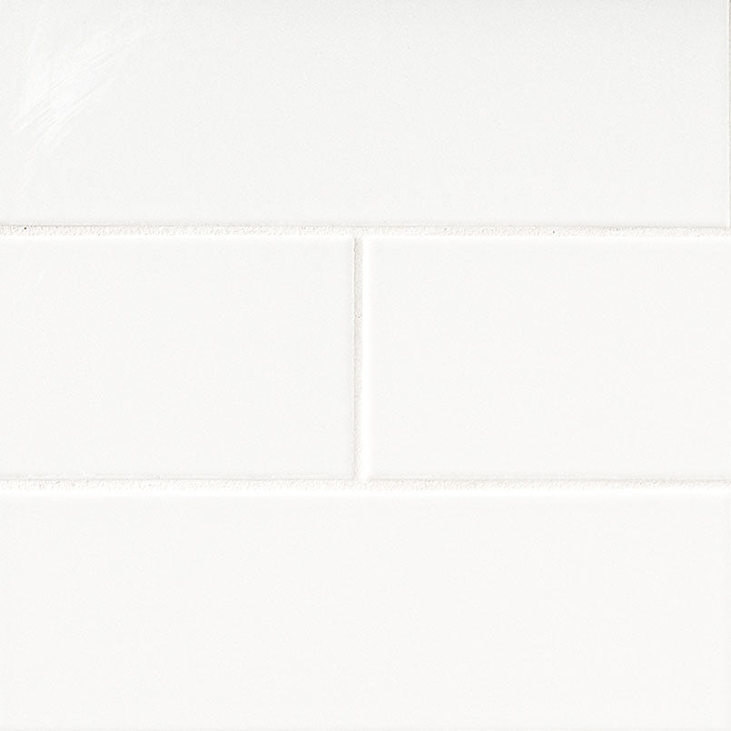4x16 Metro Solid-Color Glossy Smooth Ceramic Tile Bright White