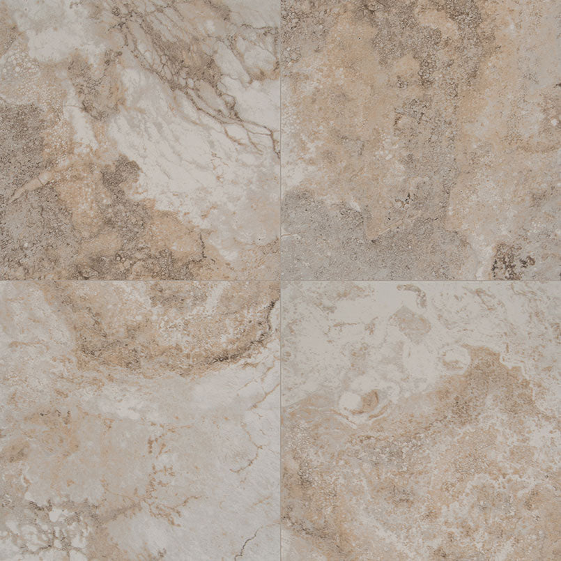 12x12 Napa Travertine-Look Matte Textured Ceramic Tile