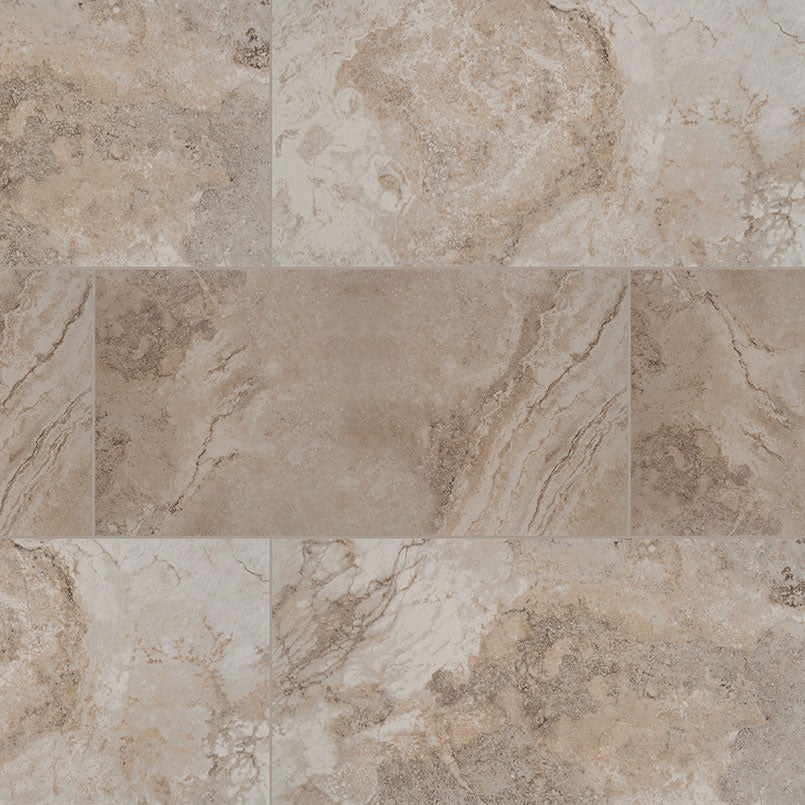 12x24 Napa Travertine-Look Matte Textured Ceramic Tile
