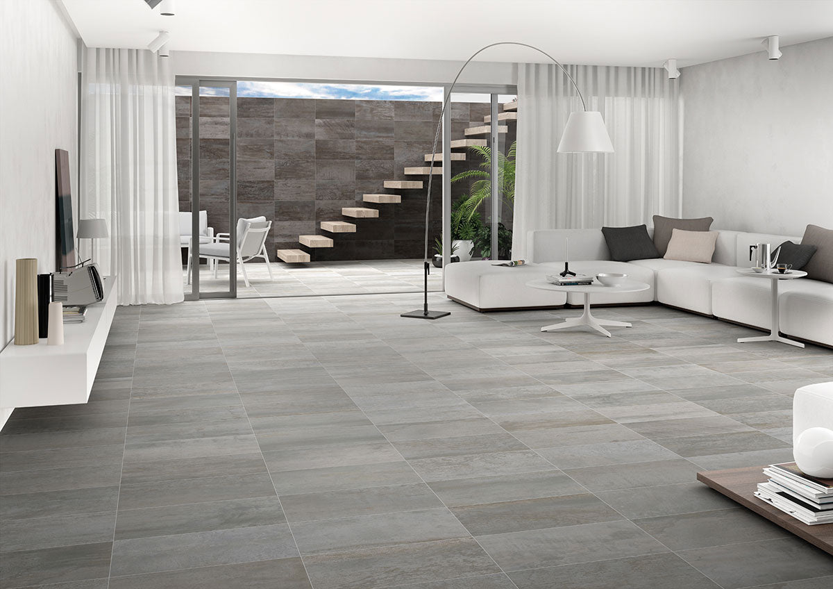 12x24 Oxide Concrete-Look Matte Textured Porcelain Tile