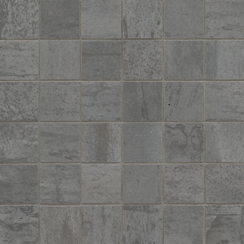 2x2 Oxide Mosaic Concrete-Look Matte Textured Porcelain Tile Charcoal Grey
