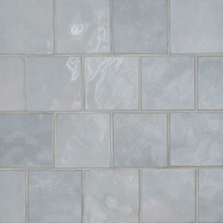 Gray Blue - 5x5 Renzo Patterned Natural-Look Glossy Textured Ceramic Tile
