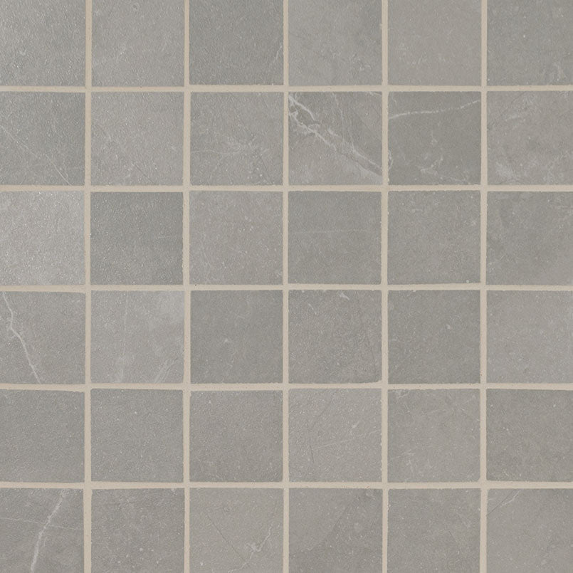 2x2 Sande Mosaic Stone-Look Matte Smooth Porcelain Tile Grey Stone