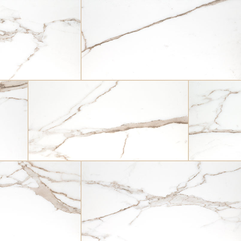 24x48 Savoy Marble-Look Matte Smooth Porcelain Tile Beige White