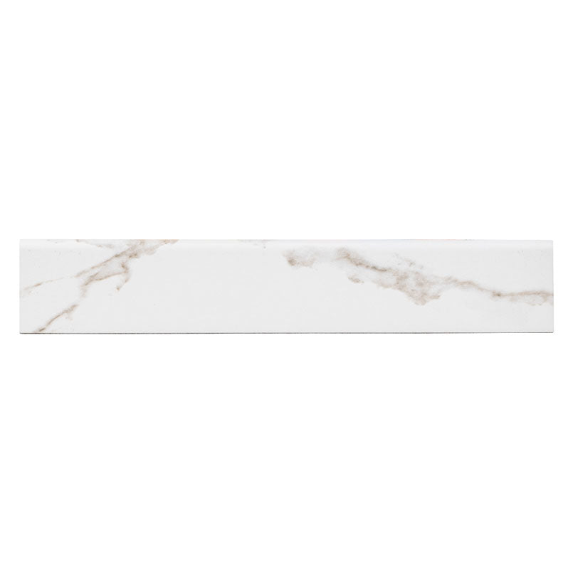 3x24 Savoy Bullnose Marble-Look Matte Smooth Porcelain Tile