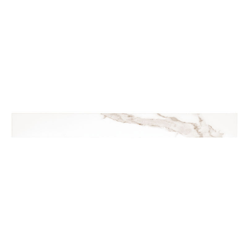 3x24 Savoy Bullnose Marble-Look Polished Smooth Porcelain Tile