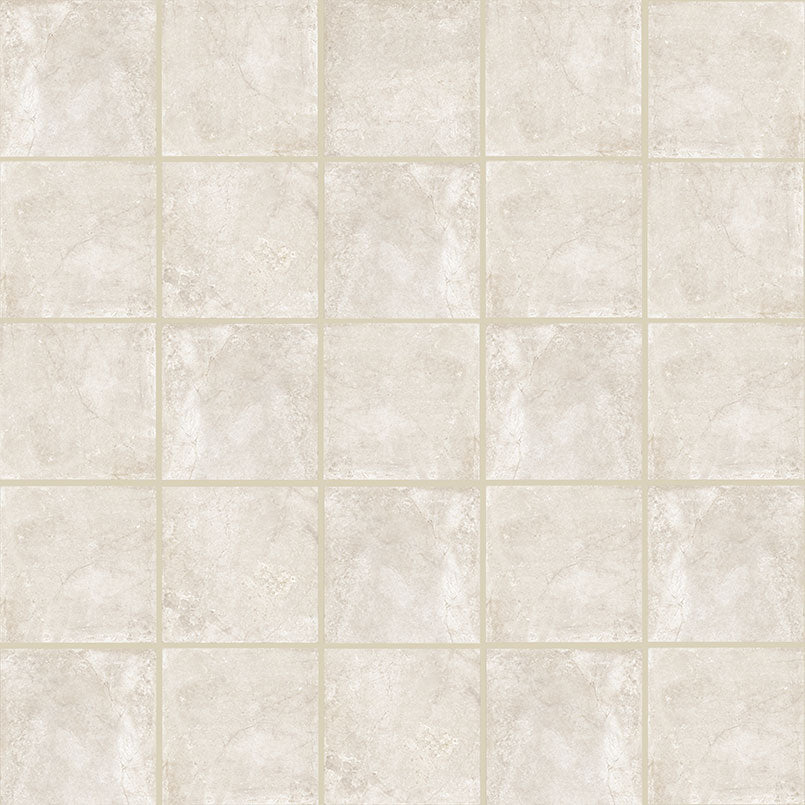 2x2 Soreno Mosaic Stone-Look Matte Textured Porcelain Tile Cream Beige