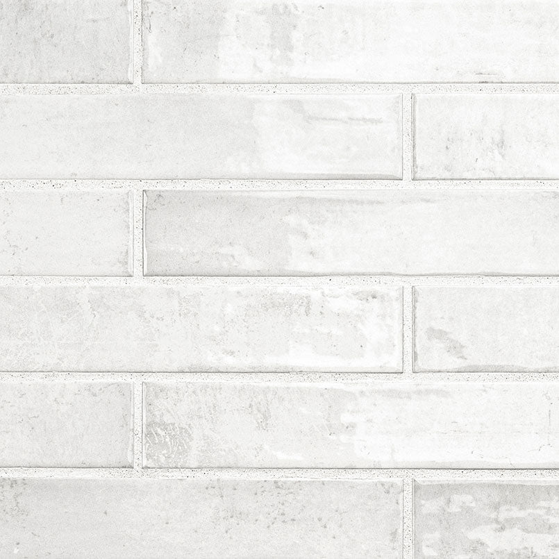 2x10 Stella Mosaic Stone-Look Glossy Smooth Ceramic Tile Frost White