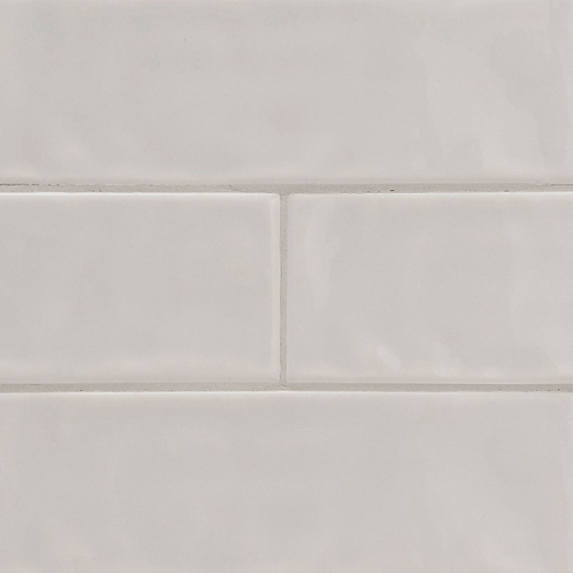 4x12 Urbano Solid-Color Glossy Smooth Ceramic Tile Light Gray
