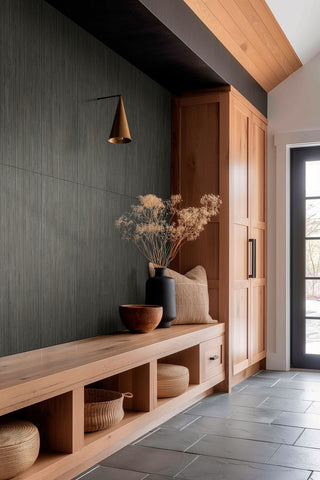 Ebony Black - 16x48 Urbanslat Mosaic Wood-Look Matte 3D Geometric Fluted Ceramic Tile