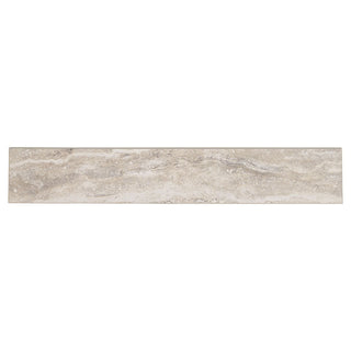Beige Taupe - 3x24 Veneto Bullnose Liner Stone-Look Matte Textured Porcelain Tile