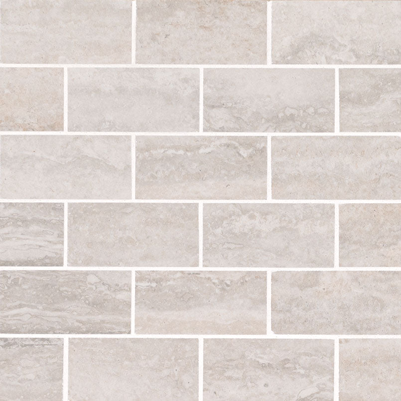 2x4 Veneto Mosaic Travertine-Look Polished Textured Porcelain Tile