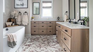 White Burgundy - 24x48 Violetta Marble-Look Polished Smooth Porcelain Tile