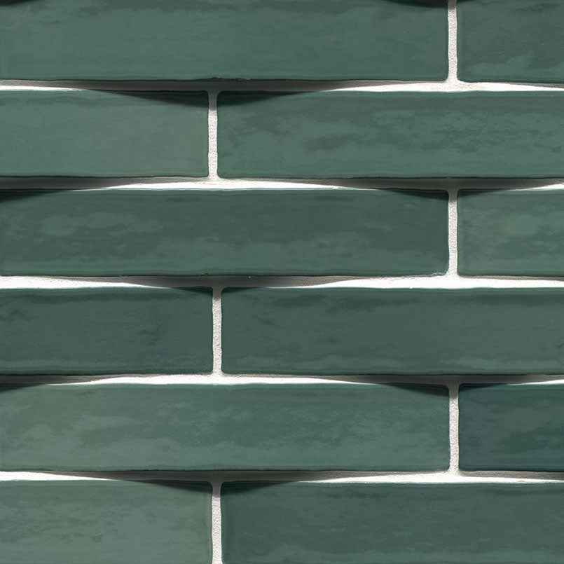 2x10 Convex 3D-Geometric Wavy Natural-Look Glossy Undulated Ceramic Tile