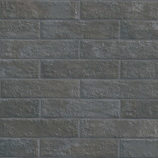 Charcoal Grey - 2 1/2" Mattonella Natural-Look Satin Textured Ceramic Tile
