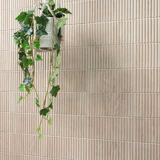 Beige Wood - 4.5x9 Sinfonia Mosaic Wood-Look Matte 3D Geometric Linear Porcelain Tile