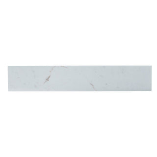 White Gray - 3x18 White Vena Bullnose Marble-Look Matte Smooth Ceramic Tile