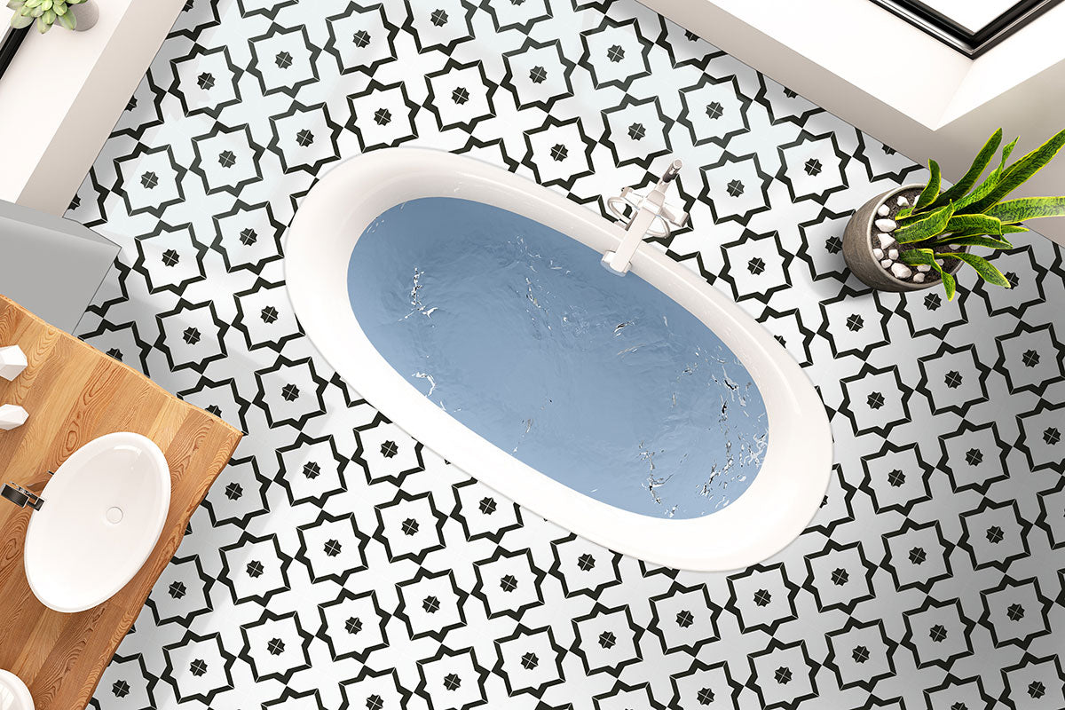 8x8 Zaria Diamond Patterned Natural-Look Matte Smooth Porcelain Tile