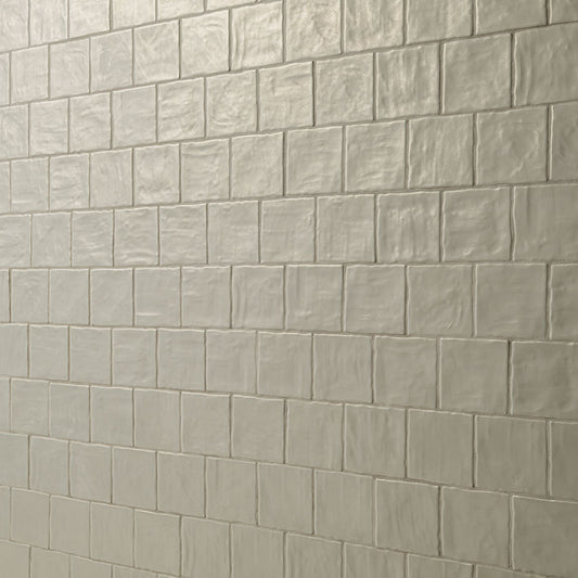 Soft Gray - 4x4 Zest Solid-Color Satin Undulated Ceramic Tile