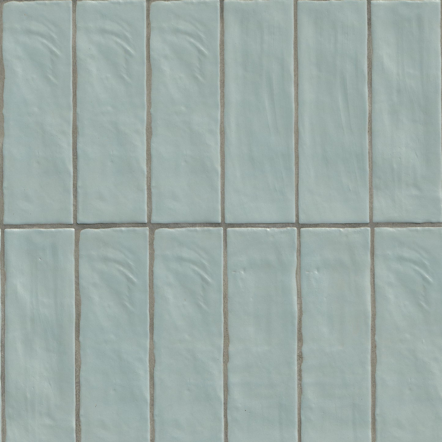 2.5x8 Zest Solid-Color Satin Wavy Ceramic Tile Light Blue