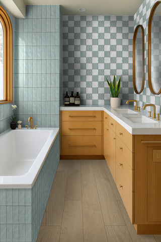Light Blue - 2.5x8 Zest Solid-Color Satin Wavy Ceramic Tile