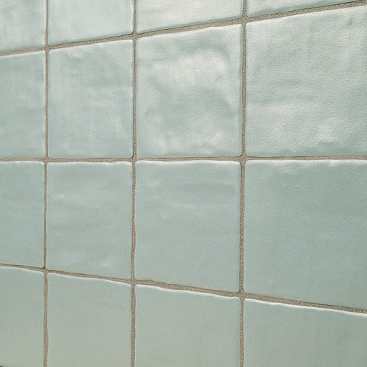 Light Blue - 4x4 Zest Solid-Color Satin Undulated Ceramic Tile