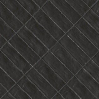 Charcoal Black - 2.5x8 Zest Solid-Color Satin Wavy Ceramic Tile