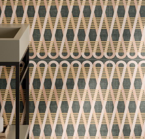Navy Charcoal - 24x48 Eforea Abstract Pattern Linear Patterned Mixed-Color Matte Smooth Porcelain Tile