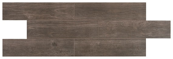 6x24 Willow Bend Stacked Natural Wood-Look Matte Smooth Porcelain Tile Walnut Brown