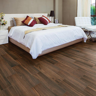 Chestnut Brown - 6x24 Knoxwood Linear Natural Wood-Look Matte Textured Porcelain Tile