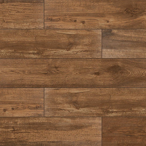 8x48 American Estates Natural Wood-Look Matte Smooth Porcelain Tile Rustic Brown