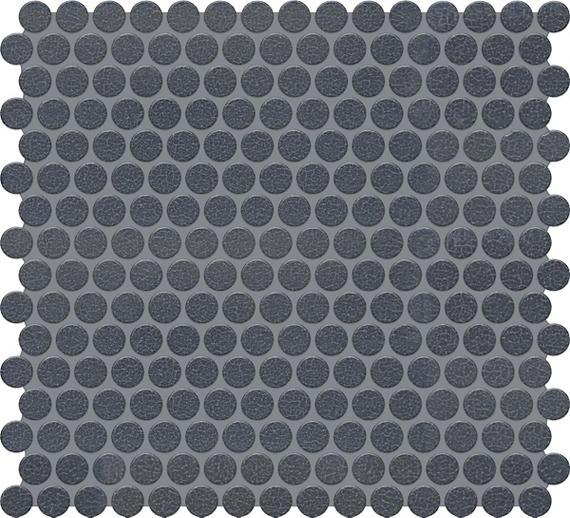 13x11 Inyo Penny Round Mosaic Fabric-Look Satin Textured Porcelain Tile Indigo Gray