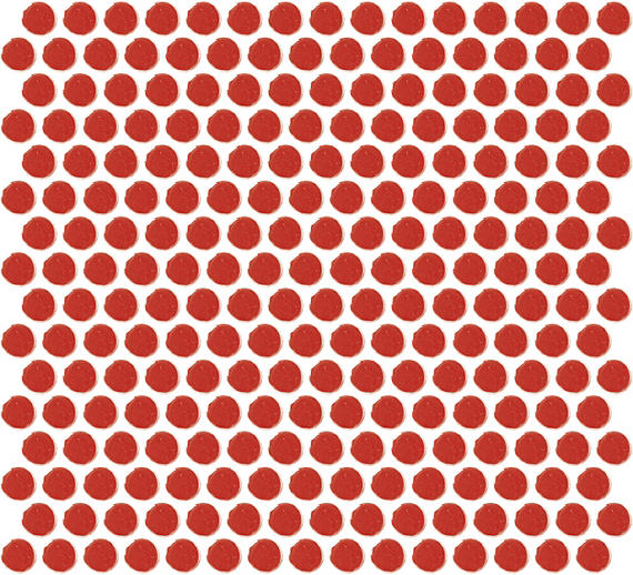 13x11 Color Wheel Mosaic Circle Penny Round Mosaic Solid-Color Glossy Smooth Ceramic Tile Red