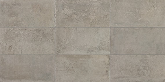 12x24 Rekindle Stepwise Concrete-Look Matte Smooth Porcelain Tile Stone Gray