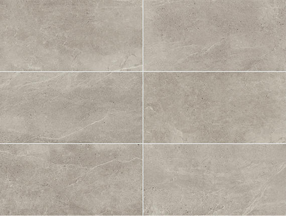 12x24 Primstone Natural Stone-Look Matte Smooth Porcelain Tile Solid Gray
