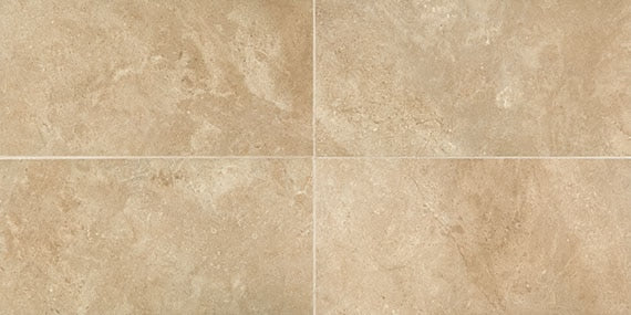 12x24 Affinity Natural Stone-Look Matte Smooth Porcelain Tile Warm Tan