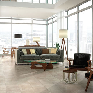 Warm Beige - 12x24 Reminiscent Grid Natural Concrete-Look Matte Smooth Porcelain Tile