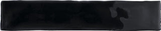 Onyx Black - 2x20 Artistic Reflections Natural Solid-Color Glossy Undulated Ceramic Tile