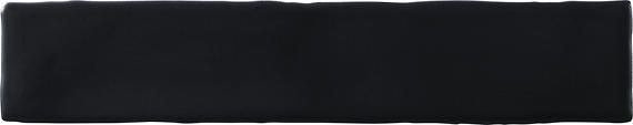 2x20 Artistic Reflections Natural Solid-Color Matte Undulated Ceramic Tile Matte Black