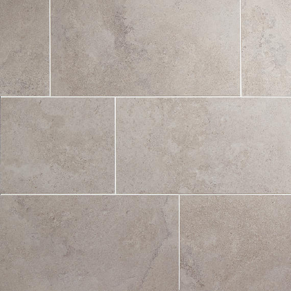 24x48 Haddonstone Light Veining Stepwise Stone-Look Matte Smooth Porcelain Tile Horizon Taupe
