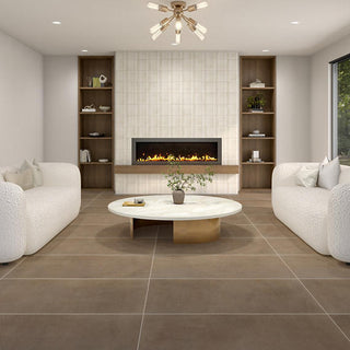 Argilla Brown - 24x48 Crafthouse Natural Concrete-Look Matte Smooth Porcelain Tile