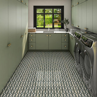 Teal Gold - 24x48 Sovran Chain Natural Marble-Look Satin Smooth Porcelain Tile